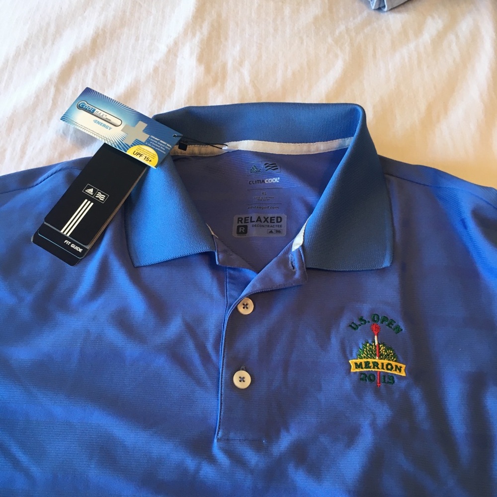 NWT PGA US OPEN Merion 2013 Adidas Blue Polo shirt